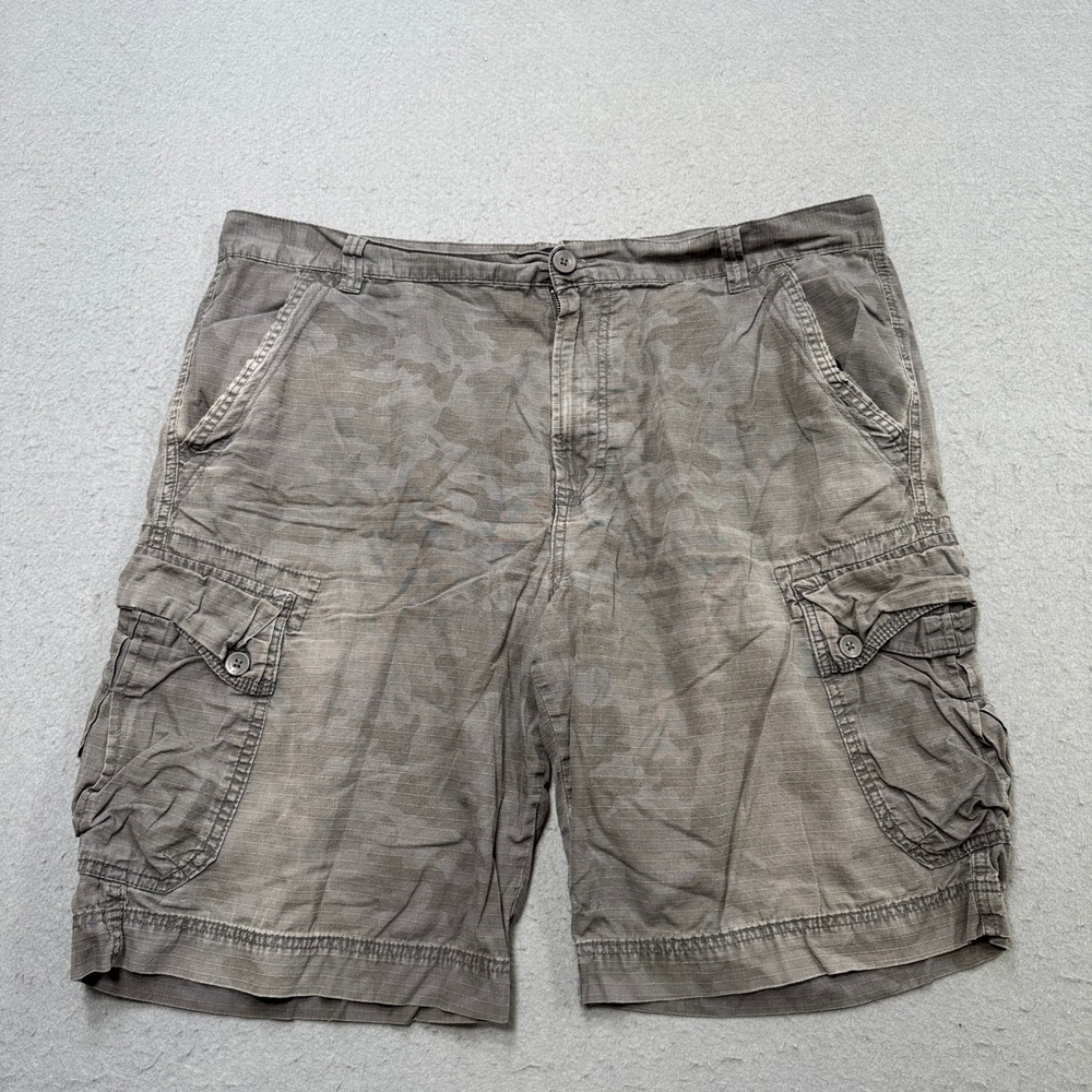 Calvin Klein Cargo Shorts Men's 40 Gray Camo Ripstop Army Utility Hiking Outdoor